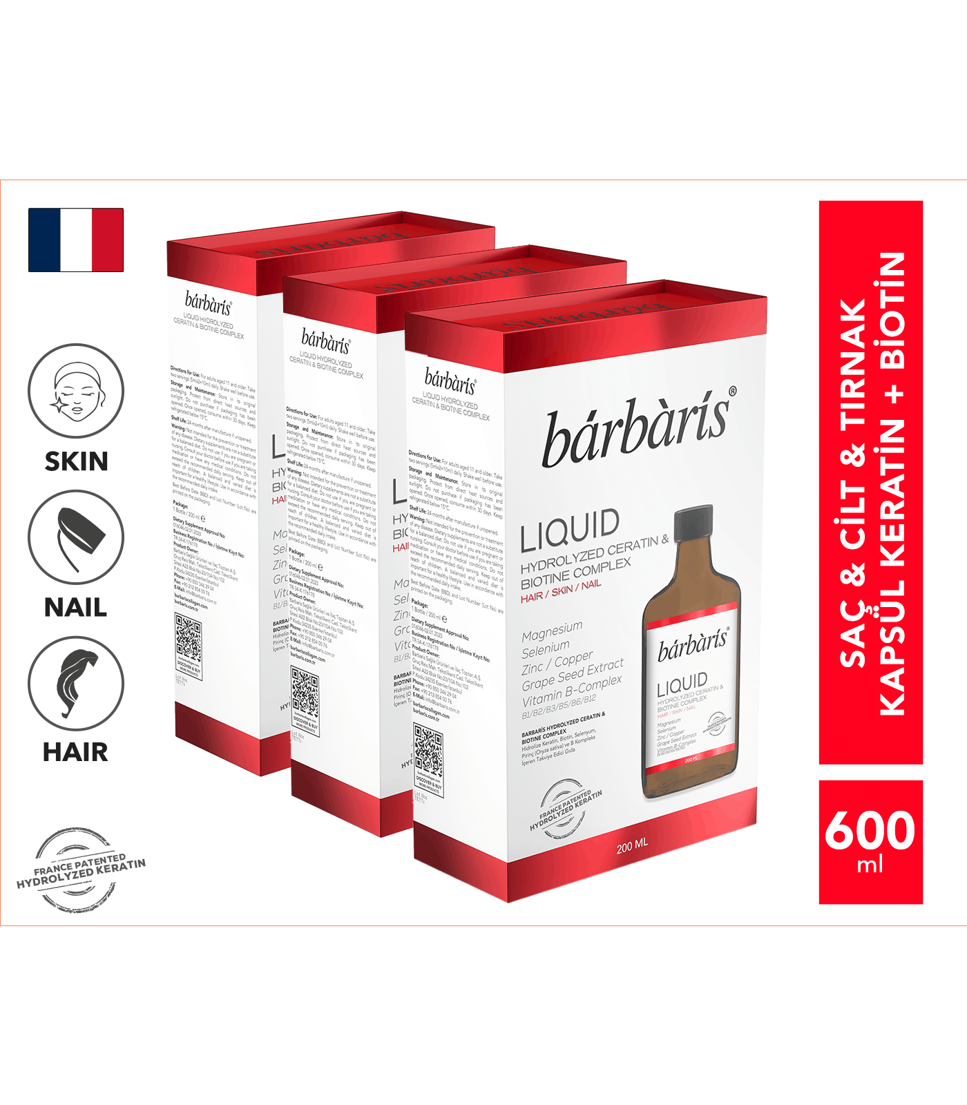 Keratin ve Biotin Komplex 200ML - 3 Paket